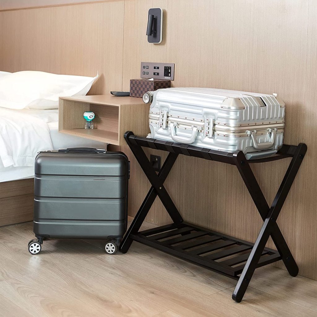 LucaSng Luggage Rack For Bedroom with Shoe and Suitcase Self